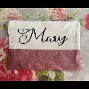 Custom glitter makeup bags